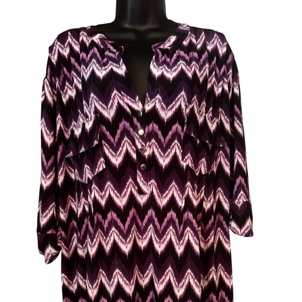 Cocomo Zigzag Tunic in Purple and White